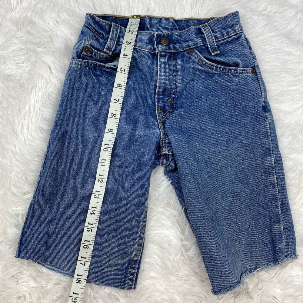 Vintage Kids Levi's 550 Orange Tab Cut Offs A40 - Picture 8 of 12